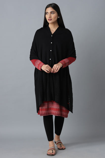 Black A-line Poncho