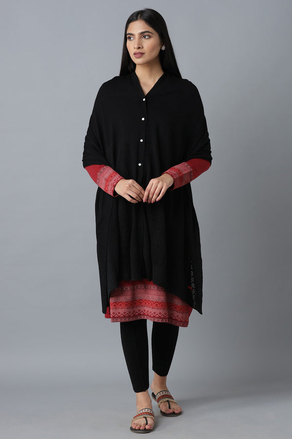 Black A-line Poncho