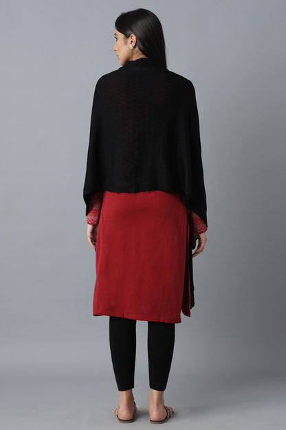 Black A-line Poncho