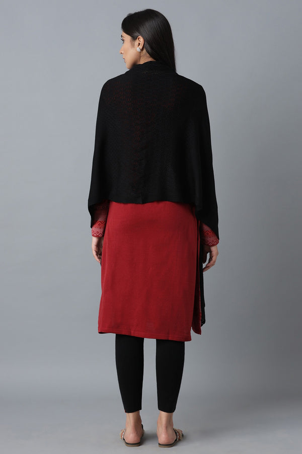 Black A-line Poncho