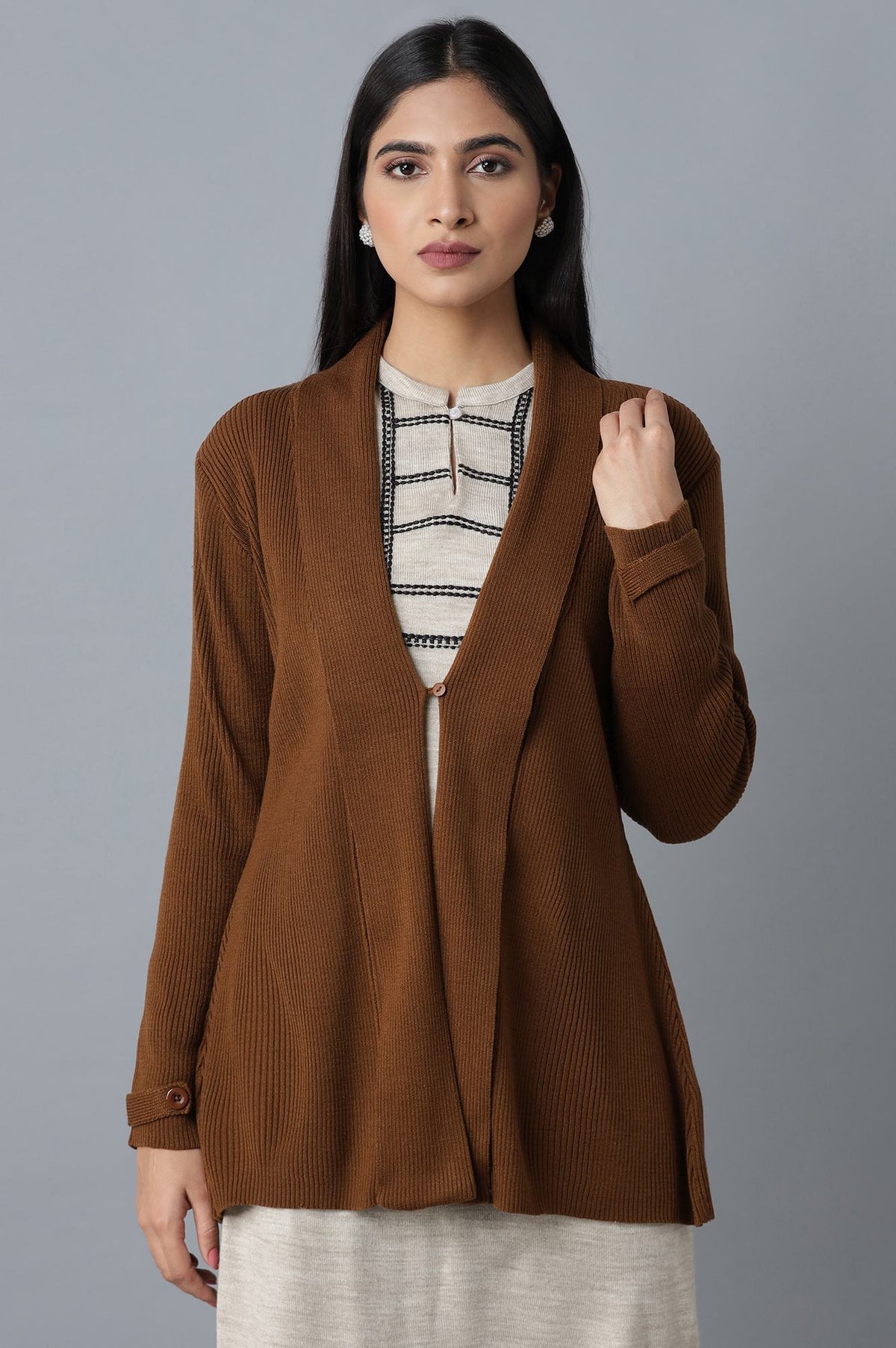 Pumpkin Orange Cardigan - S