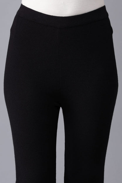 Black Knitted Slim Pants