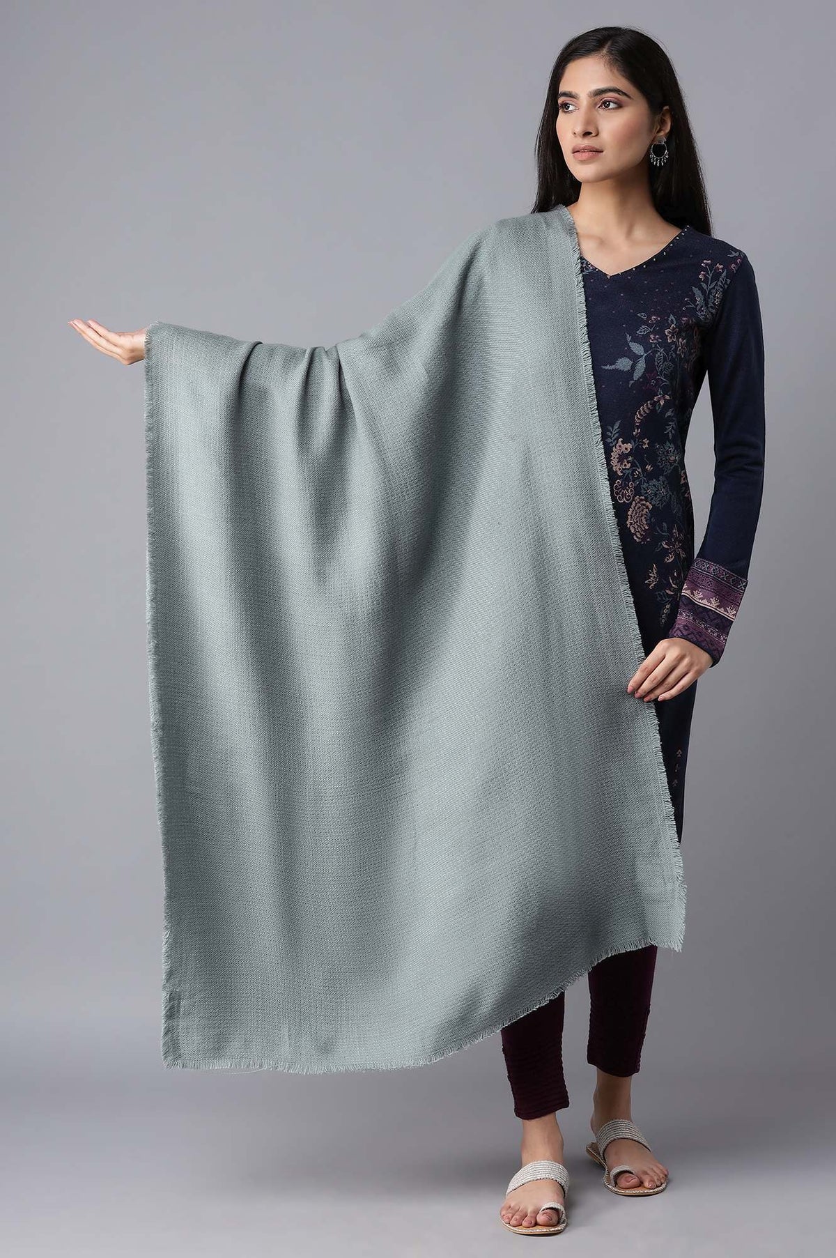 Ecru Knitted Shawl - FS