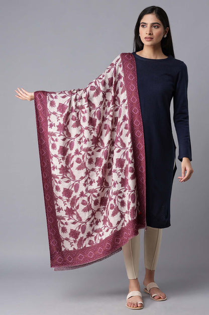 Purple Jacquard Shawl