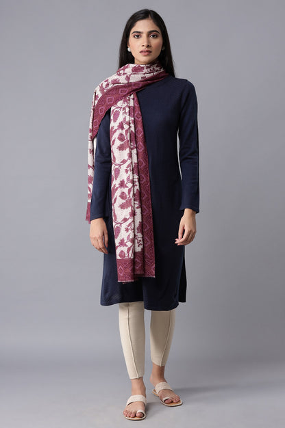 Purple Jacquard Shawl