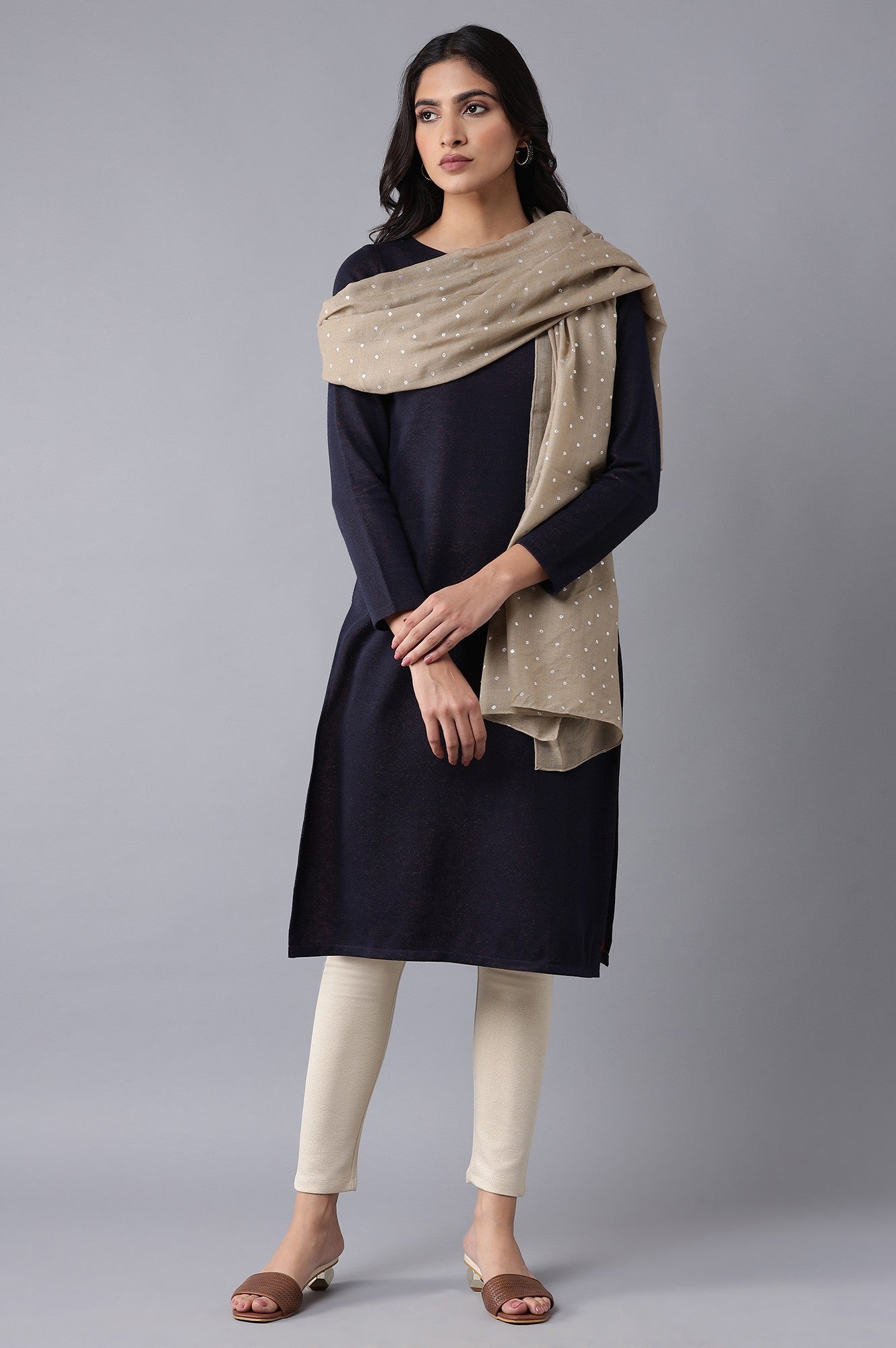 Light Brown Knitted Shawl