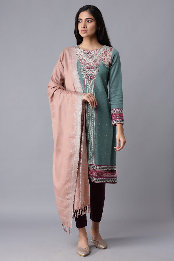 Light Pink Jacquard Shawl