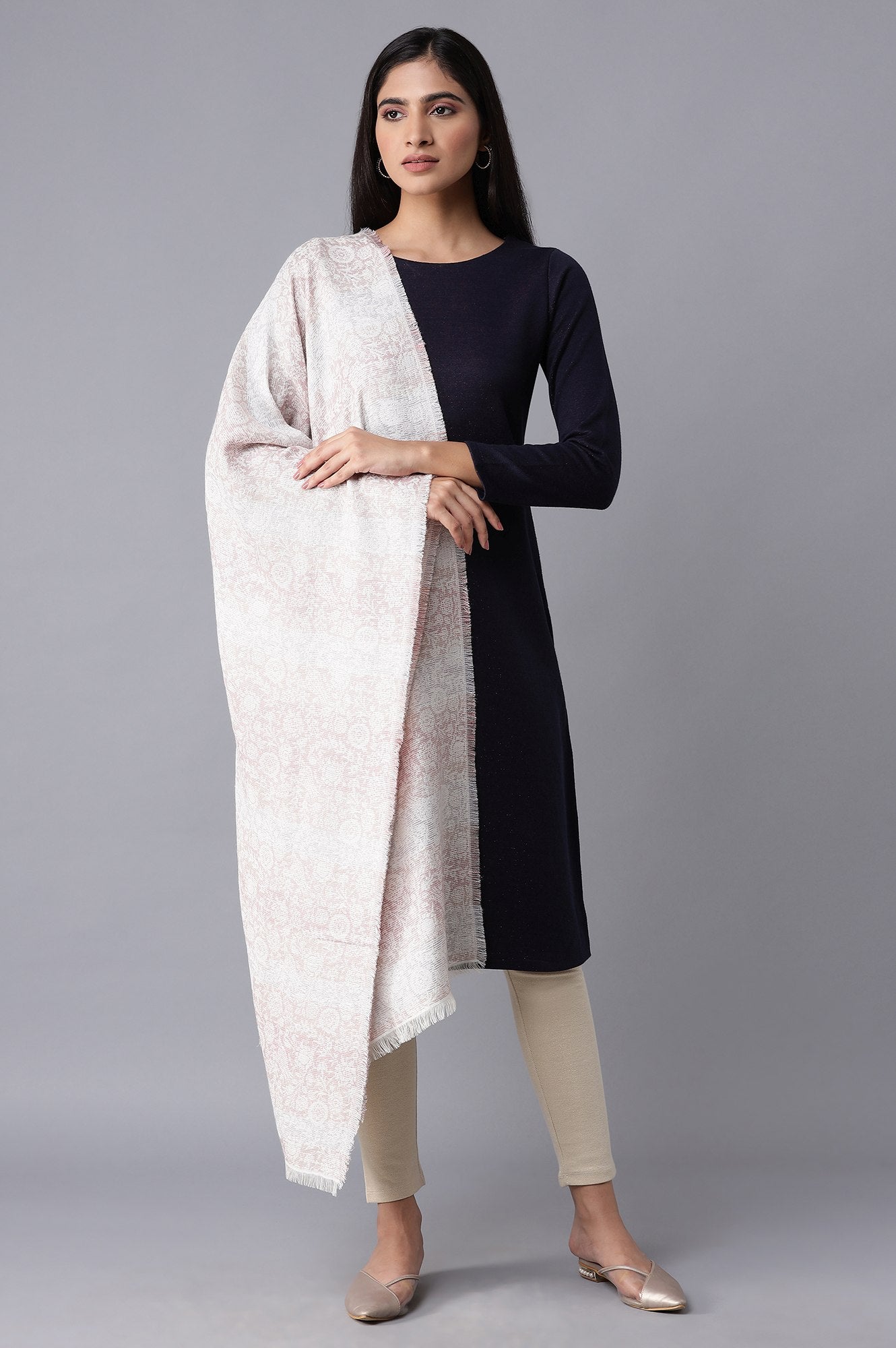 Soft Multicoloured Jacquard Shawl