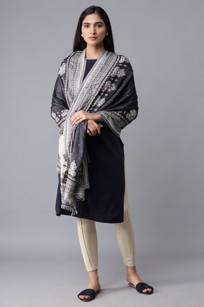 Ecru Jacquard Shawl