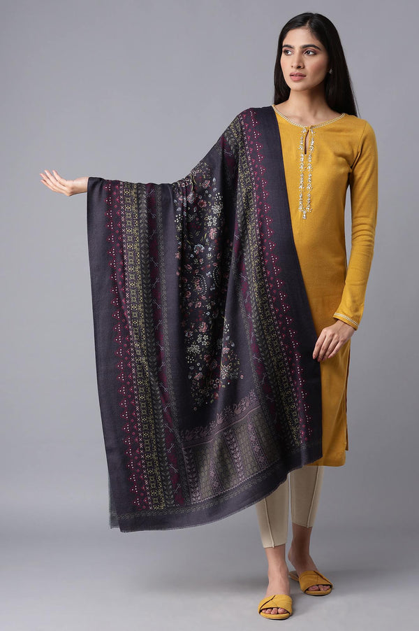 Purple Knitted Shawl