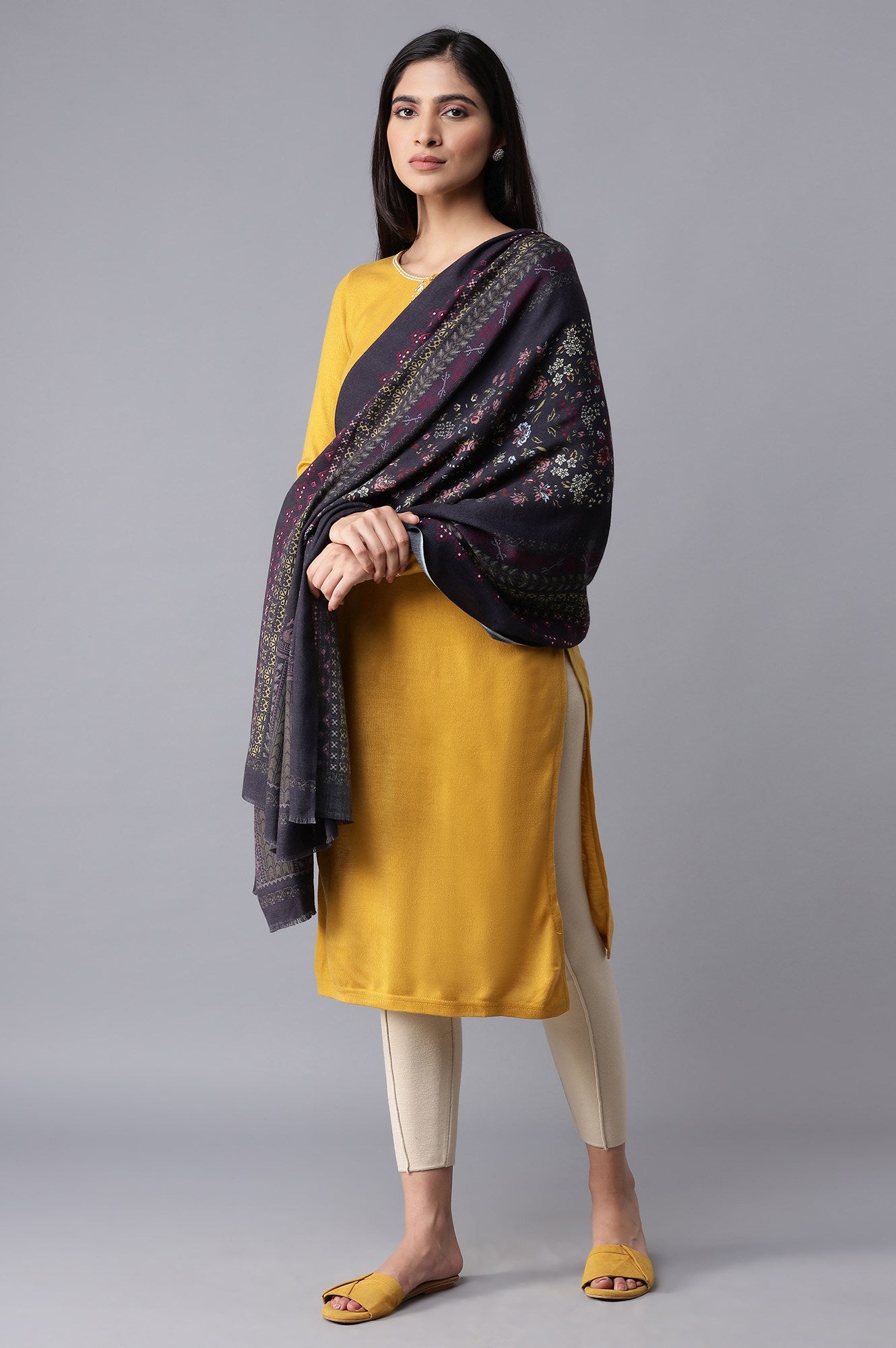 Purple Knitted Shawl