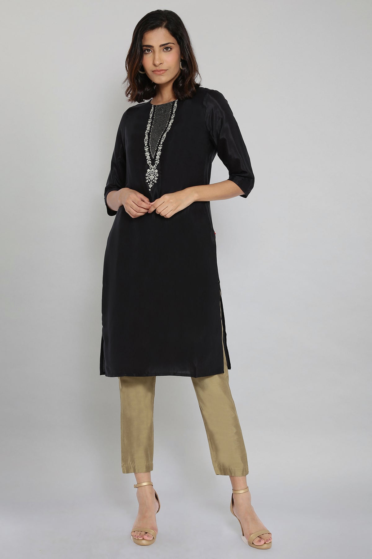Jet Black Festive kurta - XS