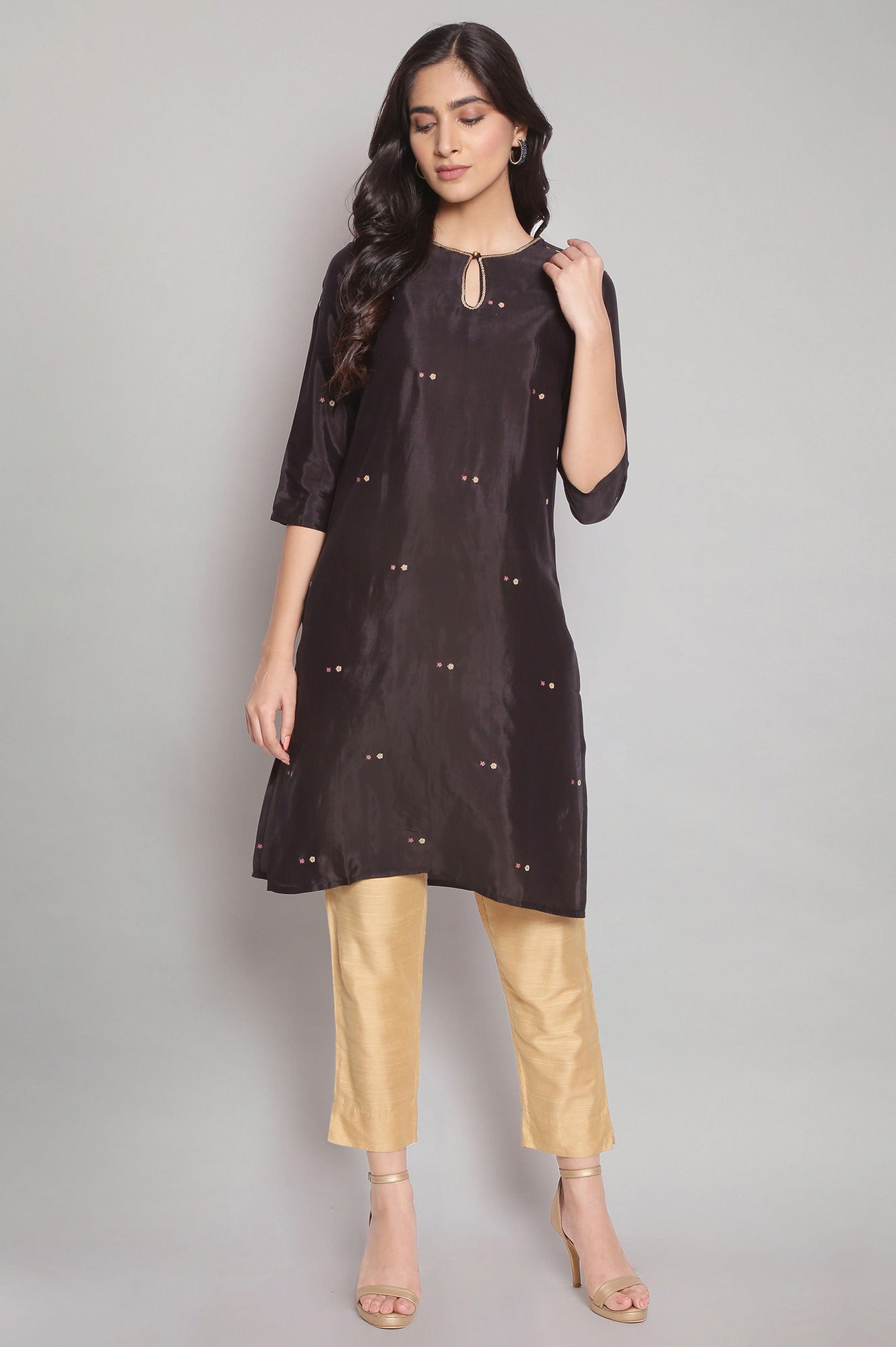 Black Printed Festive kurta