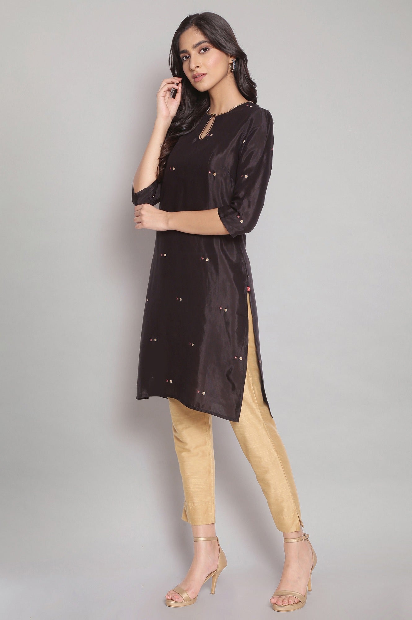 Black Printed Festive kurta