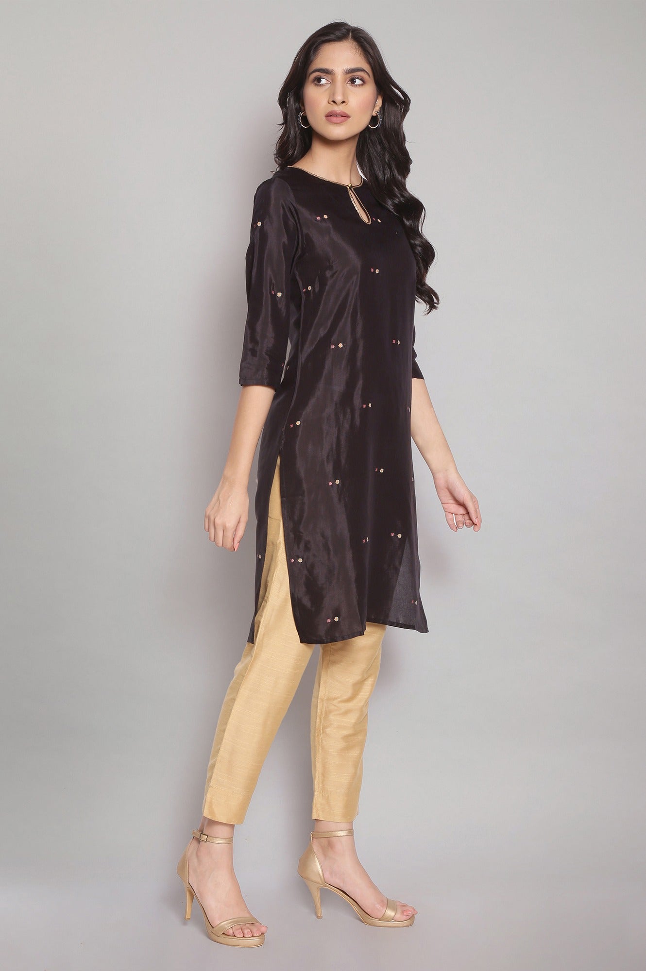 Black Printed Festive kurta