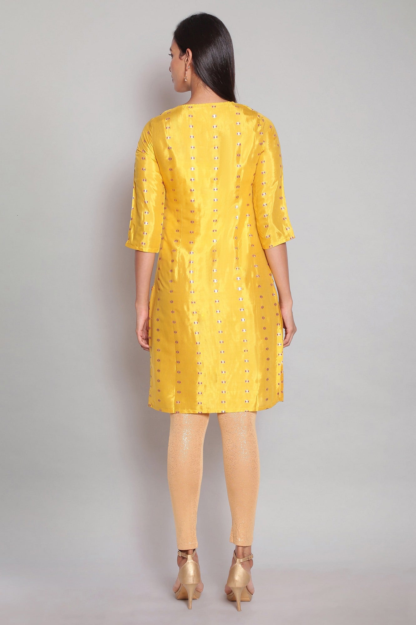Yellow Printed Festive kurta