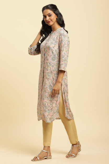 Soft Multicoloured Floral Print A-Line Kurta - wforwoman