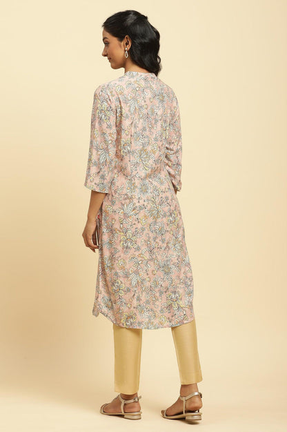 Soft Multicoloured Floral Print A-Line Kurta - wforwoman