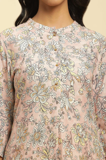 Soft Multicoloured Floral Print A-Line Kurta - wforwoman