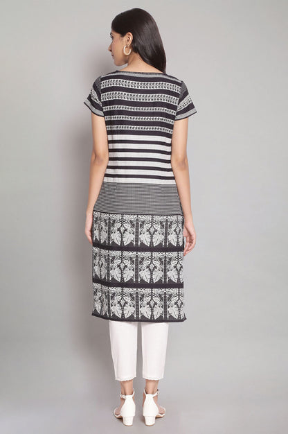 Black Striped Straight kurta