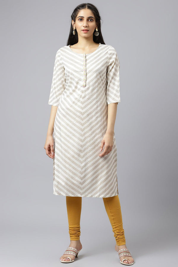 Ecru Striped kurta