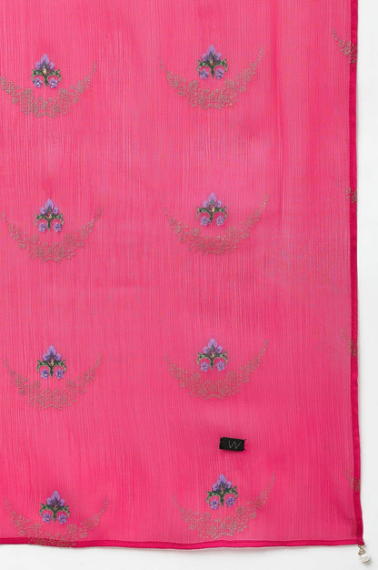 Yellow Chanderi kurta With Tiered Sharara And Dupatta - wforwoman