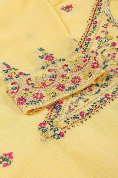 Yellow Chanderi kurta With Tiered Sharara And Dupatta - wforwoman