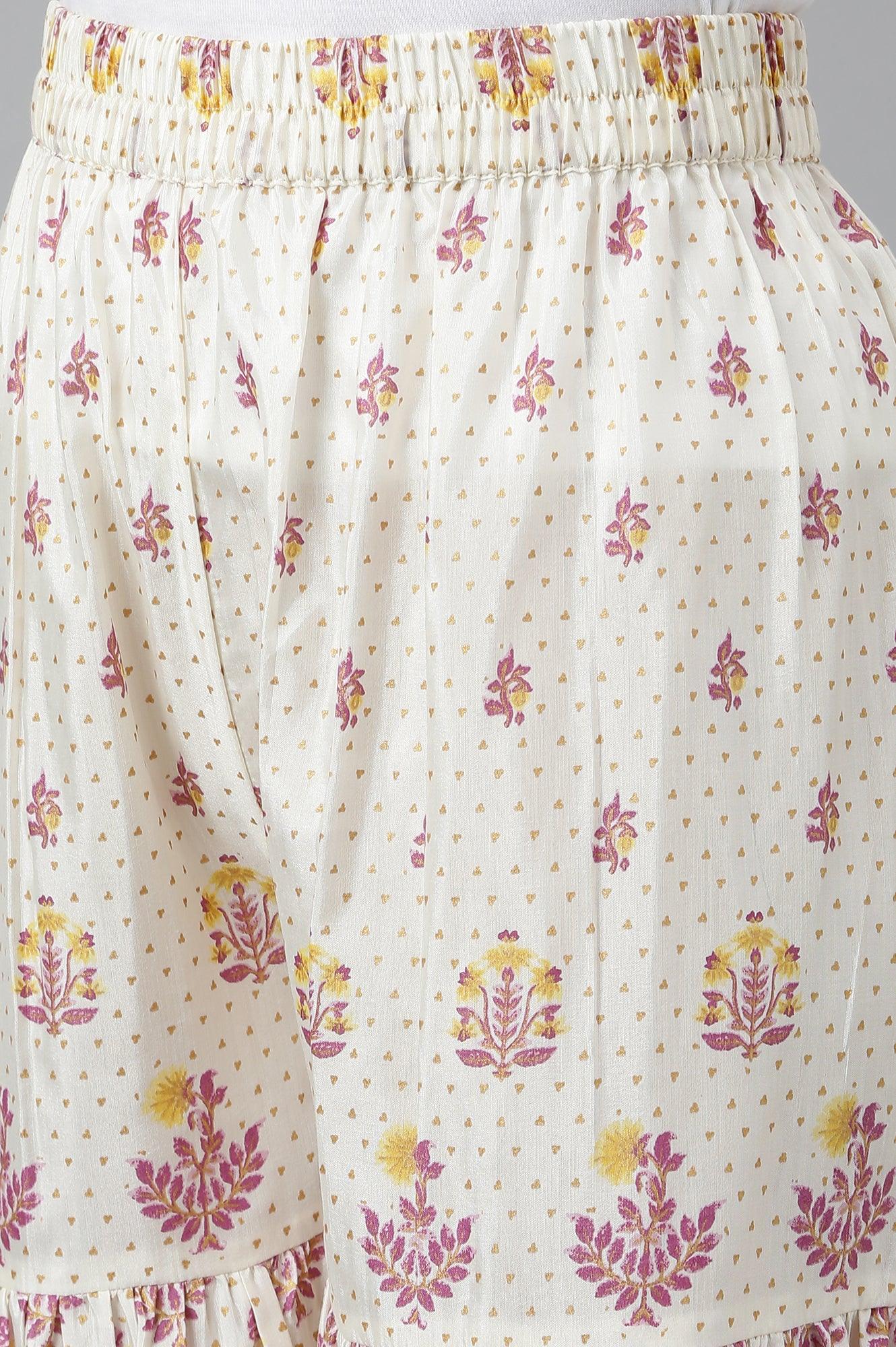 Yellow Dori Embroidered kurta With Ecru Sharara And Dupatta Set - wforwoman