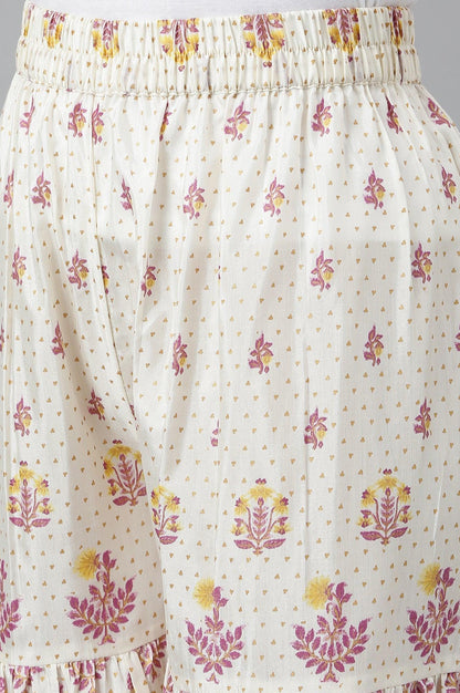 Yellow Dori Embroidered kurta With Ecru Sharara And Dupatta Set - wforwoman