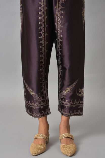 Light Purple Embroidered kurta, Pants &amp; Chiffon Dupatta - wforwoman