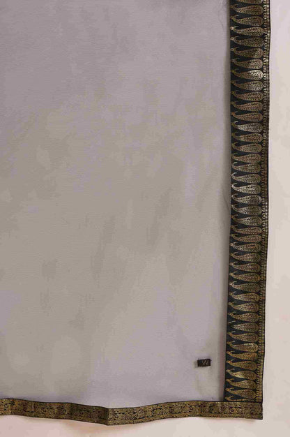 Black Satin Embellished Top With Skirt And Dupatta - wforwoman