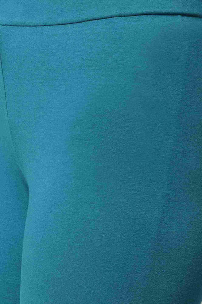 Teal Embroidered Anarkali Mughal Gown With Tights - wforwoman