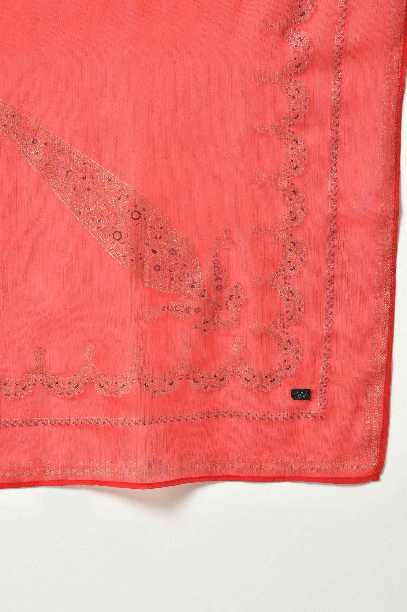 Purple Japanese Satin Short kurta With Red Parallel Pants And Dupatta - wforwoman