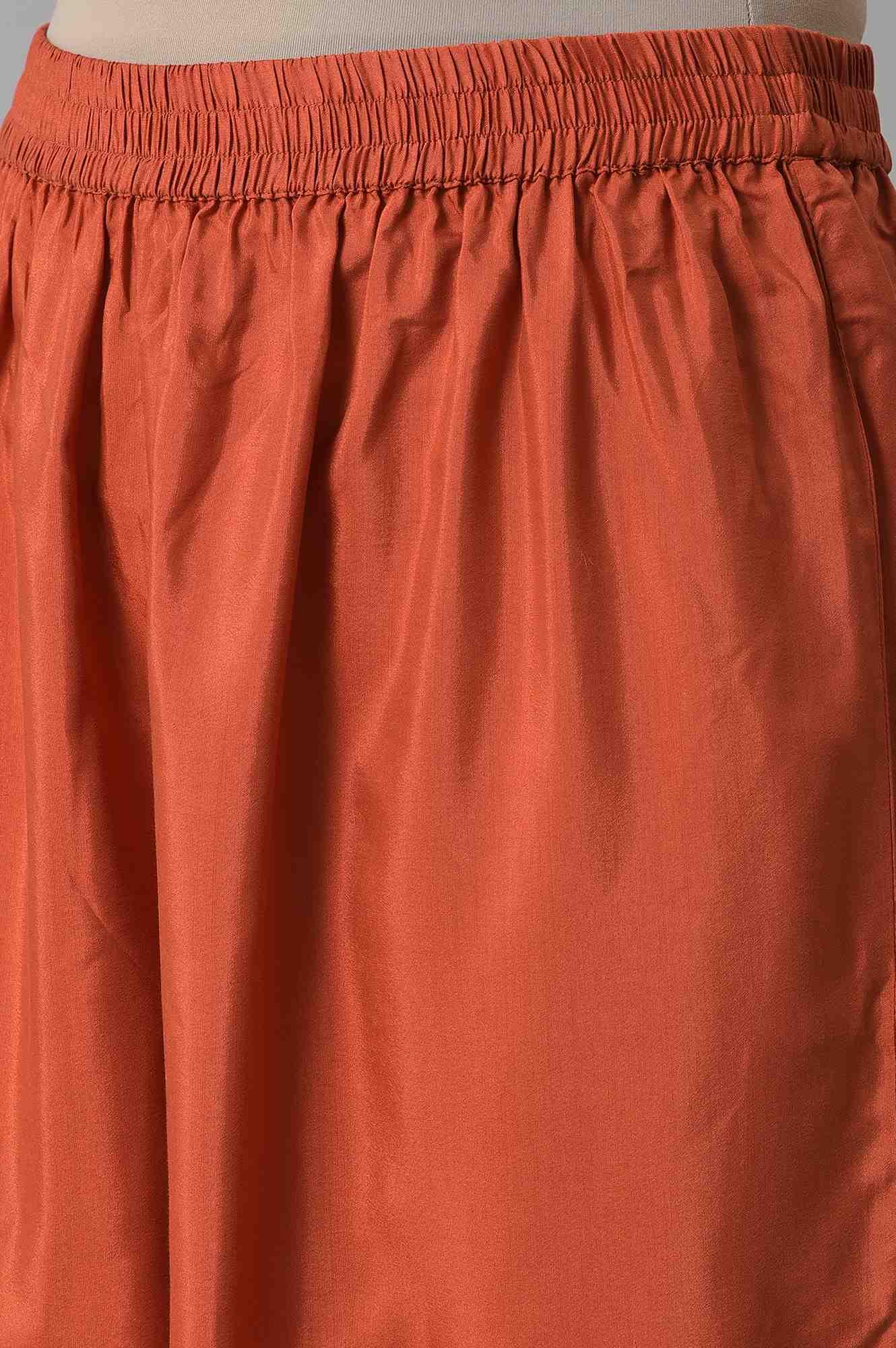 Purple Floral Print kurta With Orange Parallel Pants And Dupatta - wforwoman