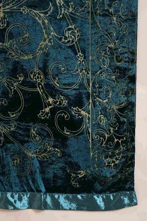 Green Solid kurta, Pants &amp; Velvet Dupatta - wforwoman