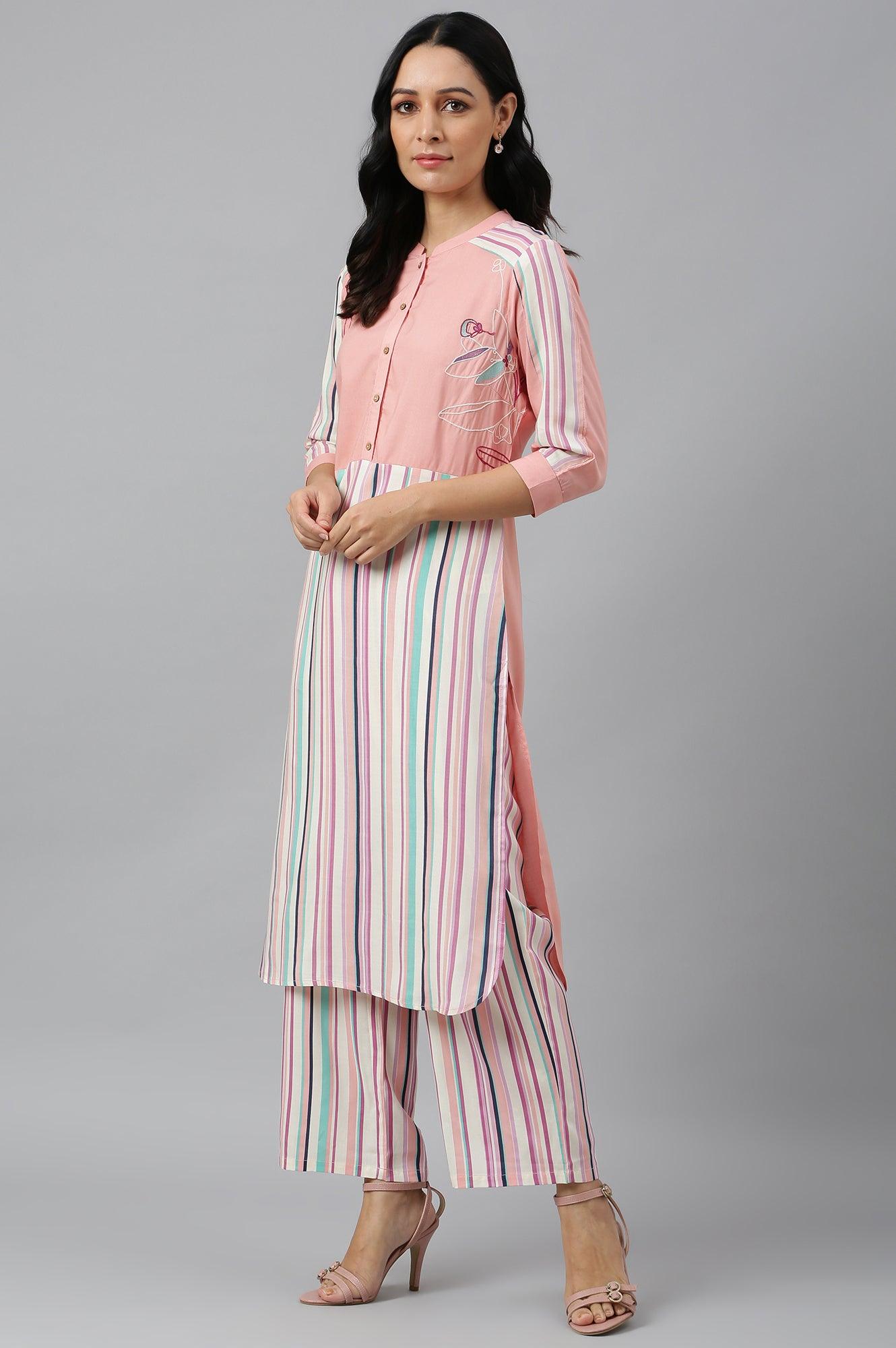 Preach Multicoloured Stripe Printed kurta - wforwoman