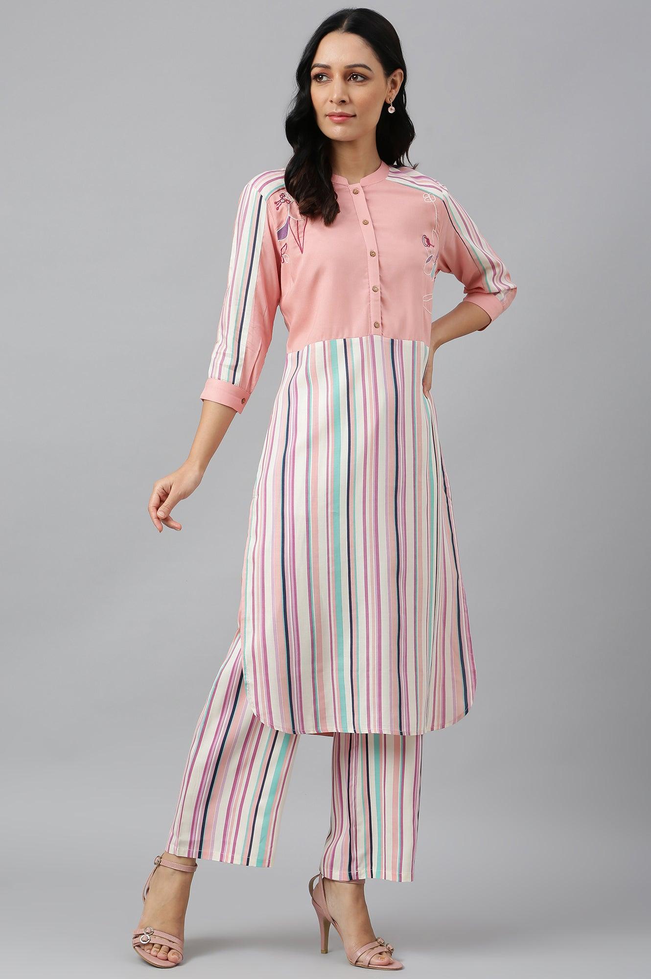 Preach Multicoloured Stripe Printed kurta - wforwoman