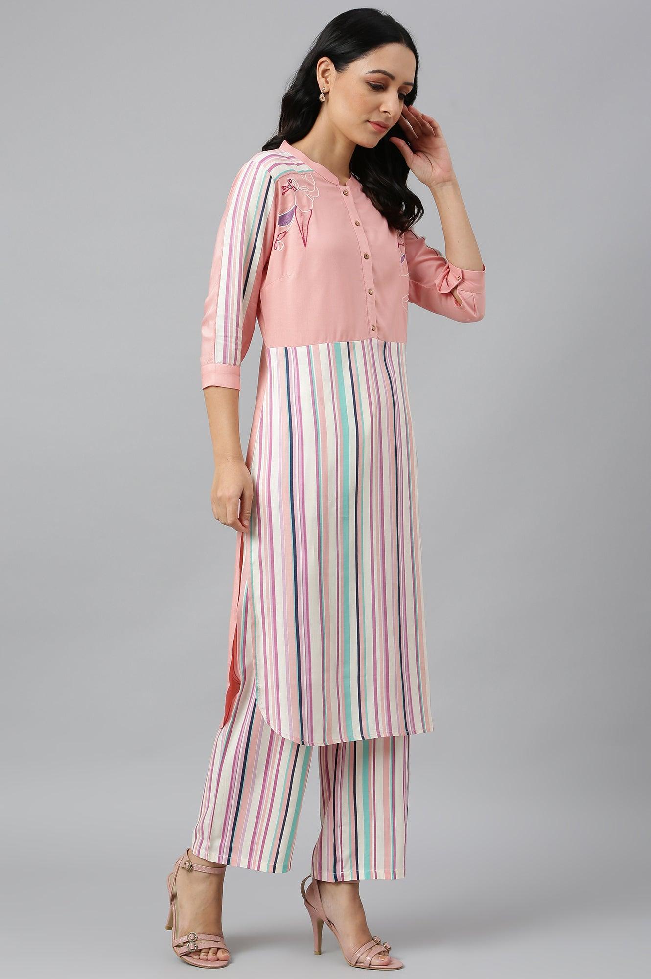 Preach Multicoloured Stripe Printed kurta - wforwoman