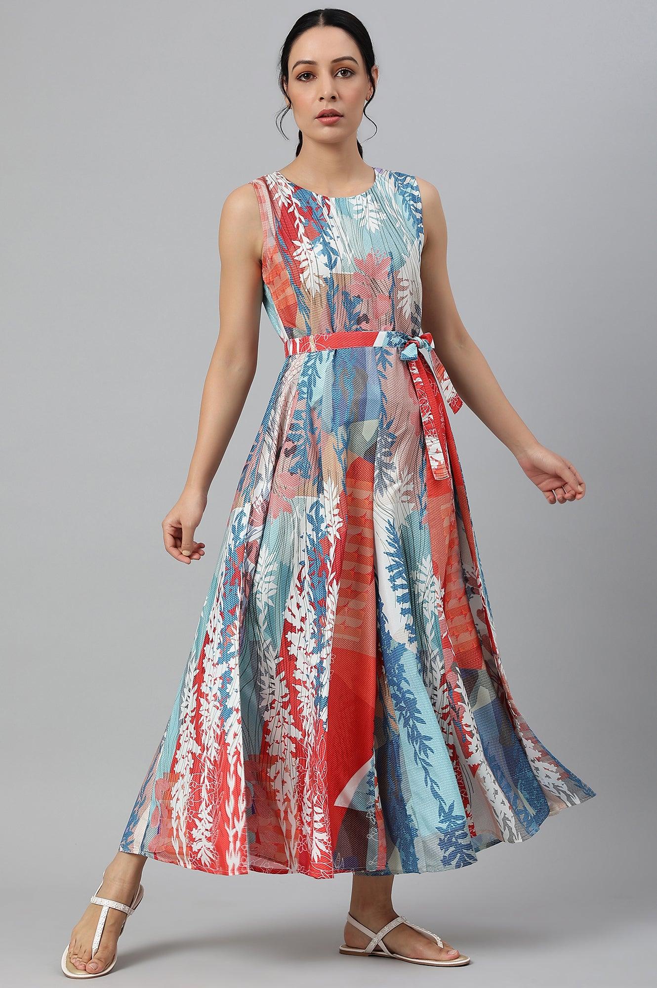 Multicoloured Abstract Printed Jumpsuit - wforwoman