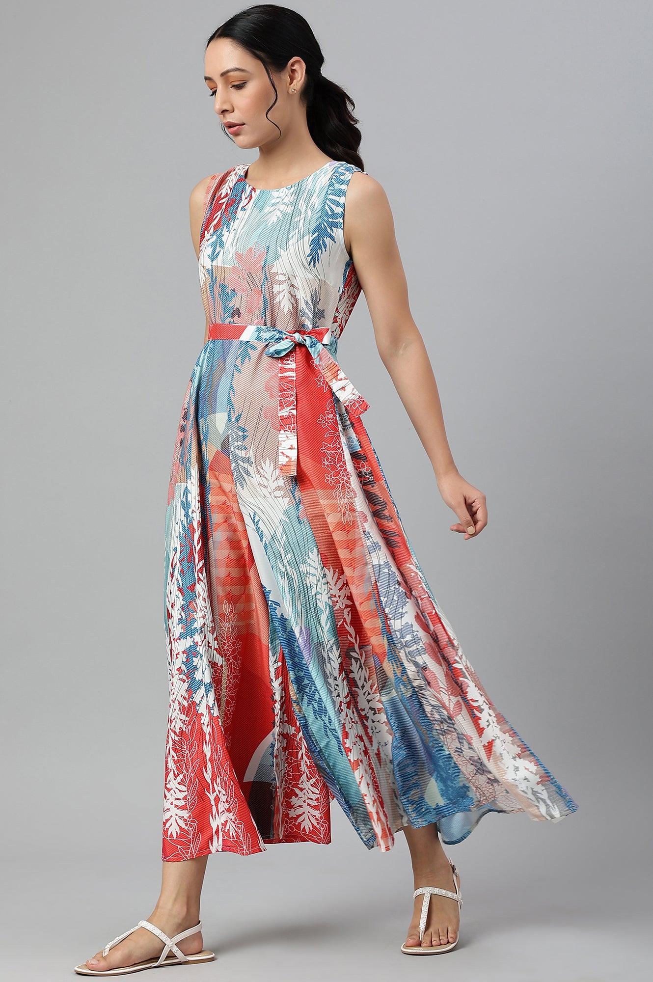 Multicoloured Abstract Printed Jumpsuit - wforwoman