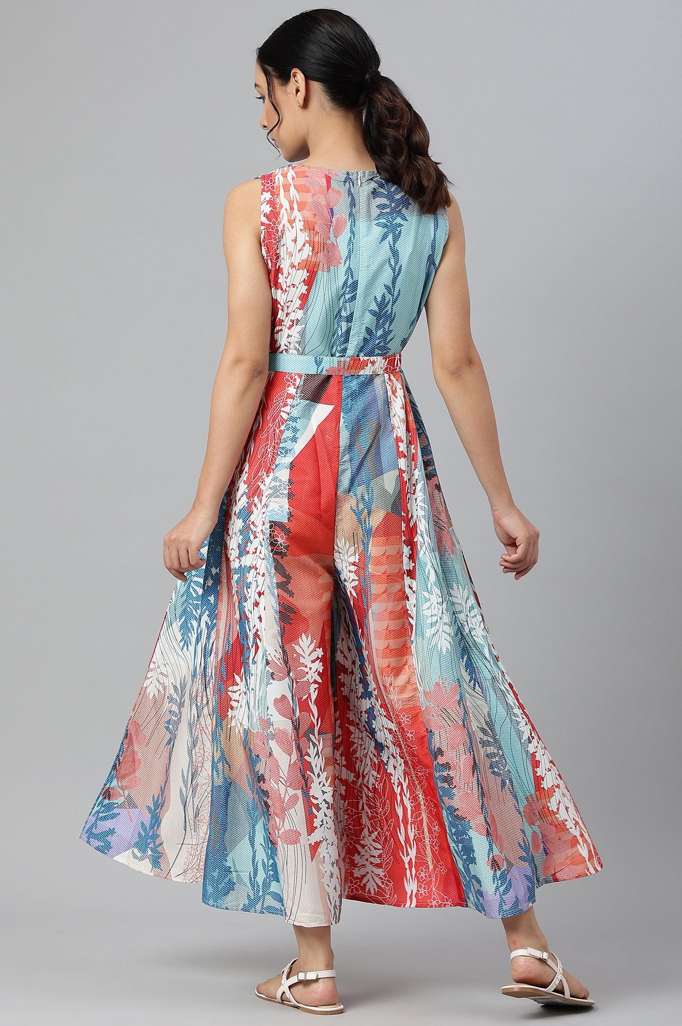 Multicoloured Abstract Printed Jumpsuit - wforwoman