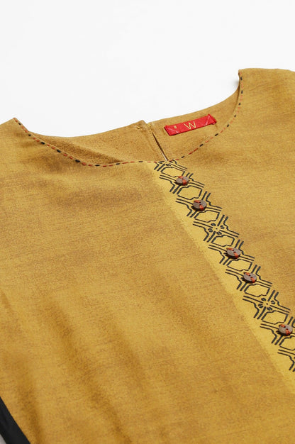 Mustard Asymmetric Contemporary kurta - wforwoman