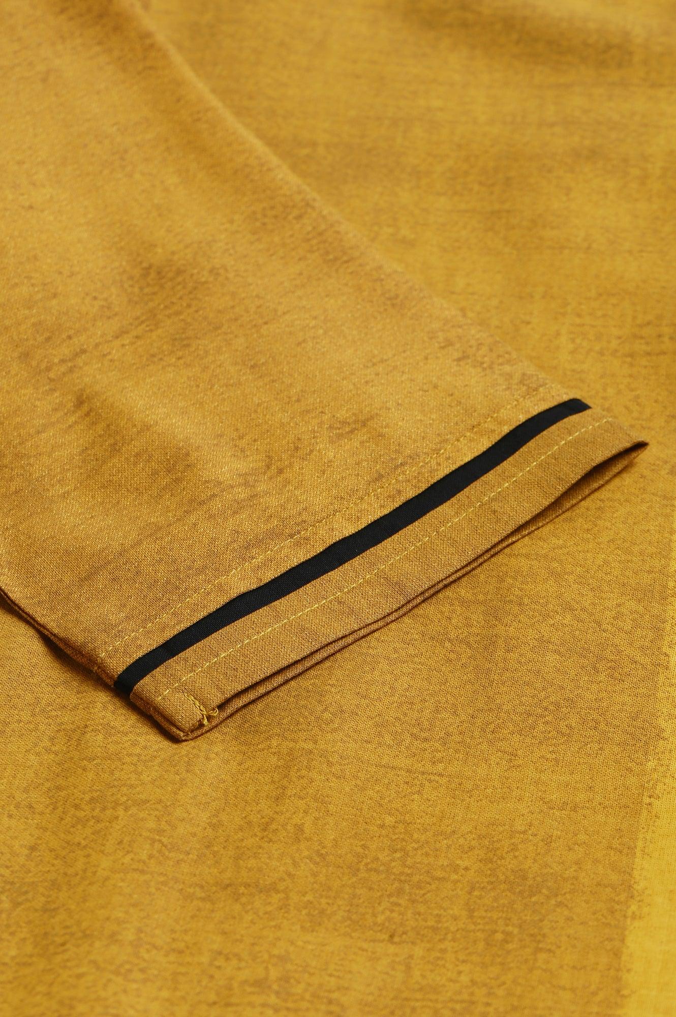 Mustard Asymmetric Contemporary kurta - wforwoman