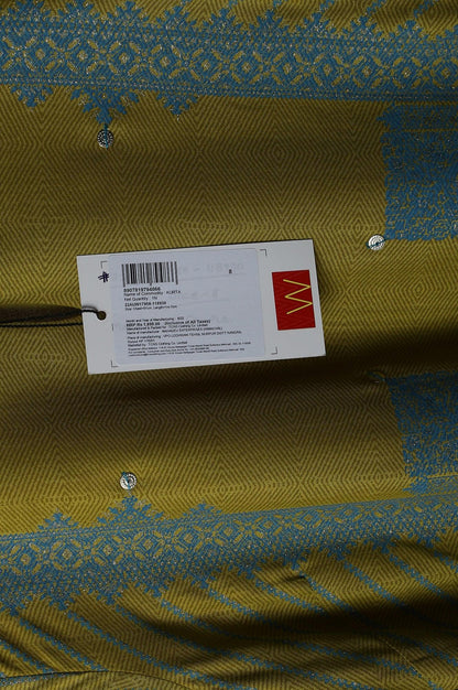 Green Placement Print Embellished kurta - wforwoman