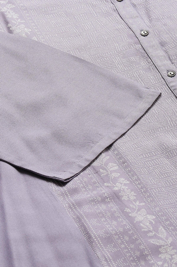 Plus Size Purple Panelled kurta With Front Slit