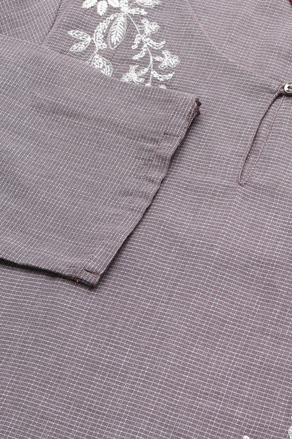 Dusk Purple Embroidered kurta - wforwoman
