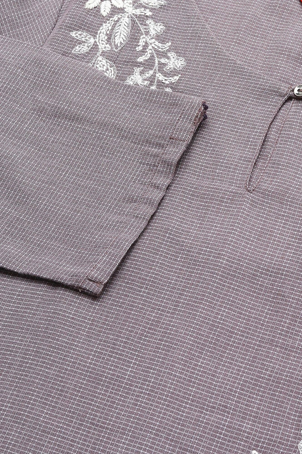 Dusk Purple Embroidered kurta