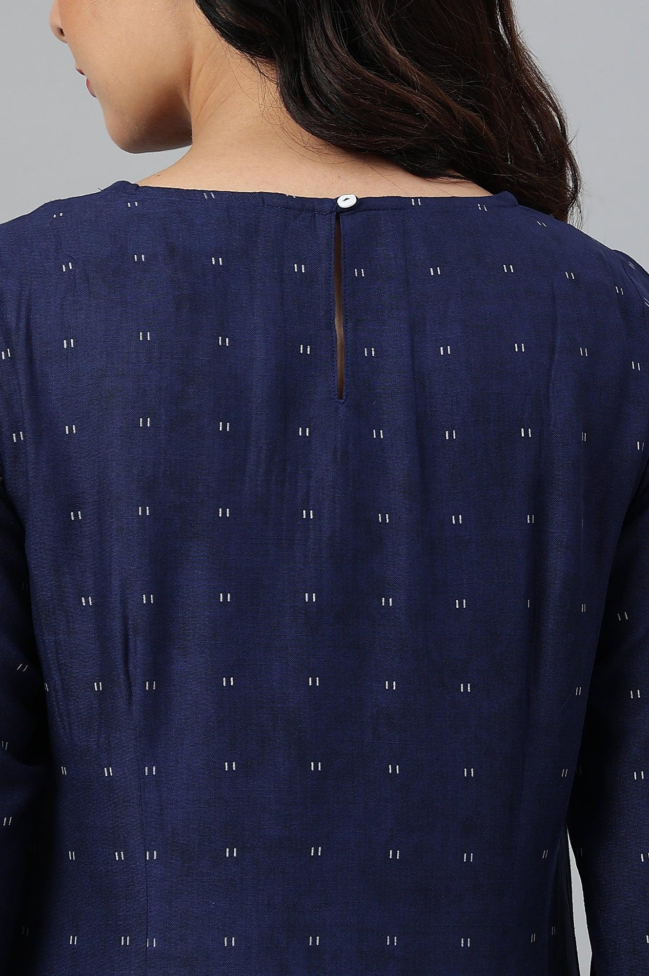 Indo Floral Print A-Line kurta With Pin Tucks - wforwoman