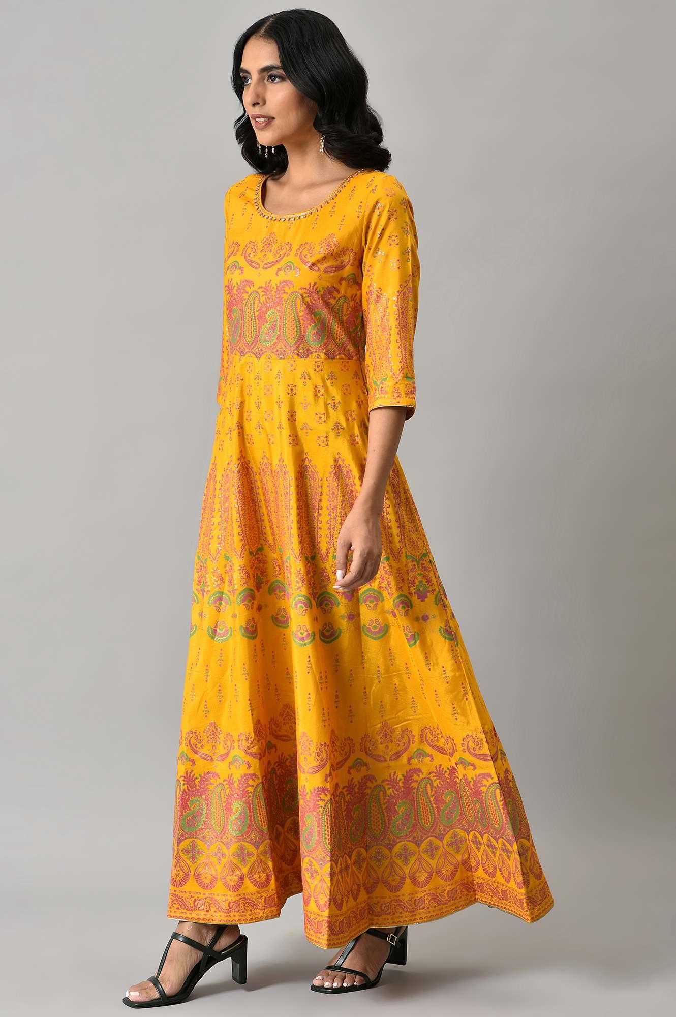 Murtard Indie Dress With Embellished Neckline - wforwoman