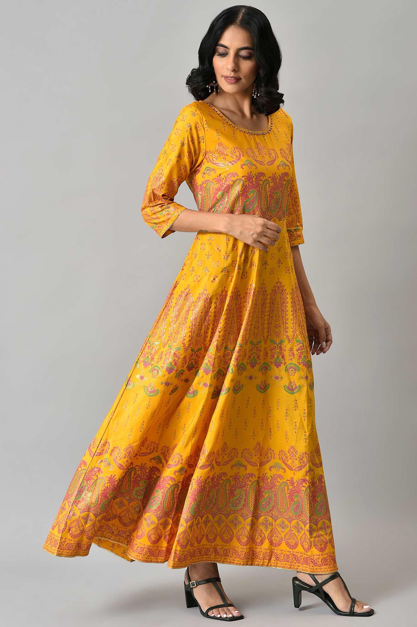 Murtard Indie Dress With Embellished Neckline - wforwoman